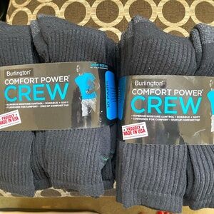Burlington Crew Socks, Black, Mens, Shoe Sizes 6-12